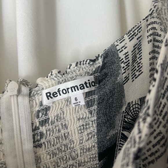 REFORMATION Sigmund Newsprint Midi Dress 6 - Picture 7 of 10